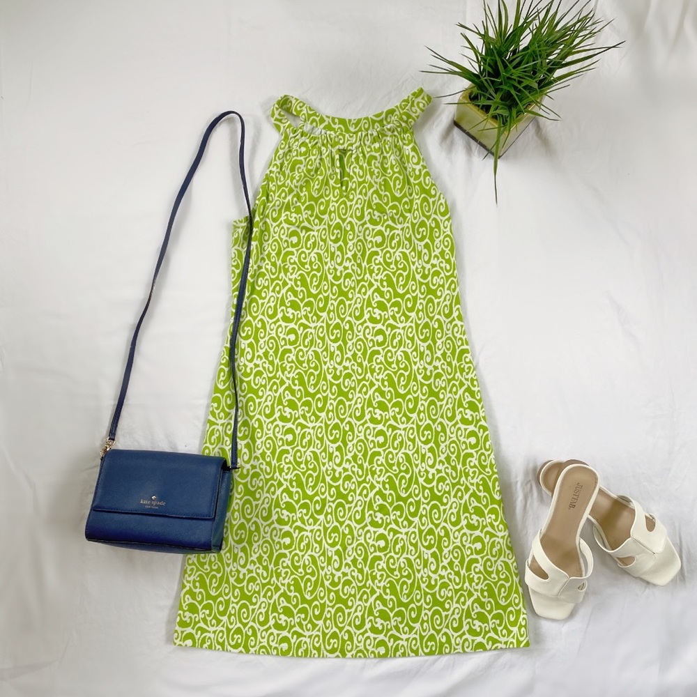 Women’s Boutique Lime Green High Neck Mini Dress